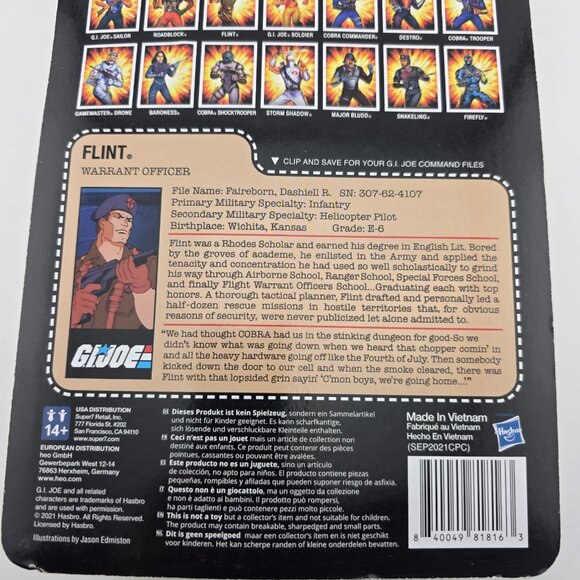 Super7 G.I. Joe Flint Warrant Officer Classic Collectible Action Figure New - Picture 6 of 8
